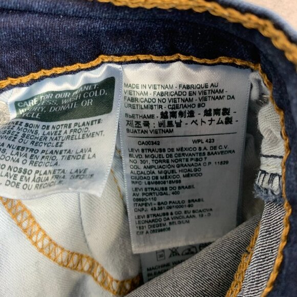 Levis Men Pants 30 Blue Jeans 511 Slim Fit Tapered Stretch Dark Wash Denim 30x30 - Picture 6 of 11